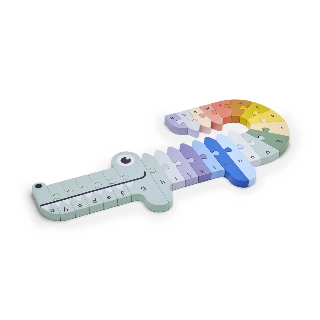 A,B,C Puzzle Crocodile Rainbow