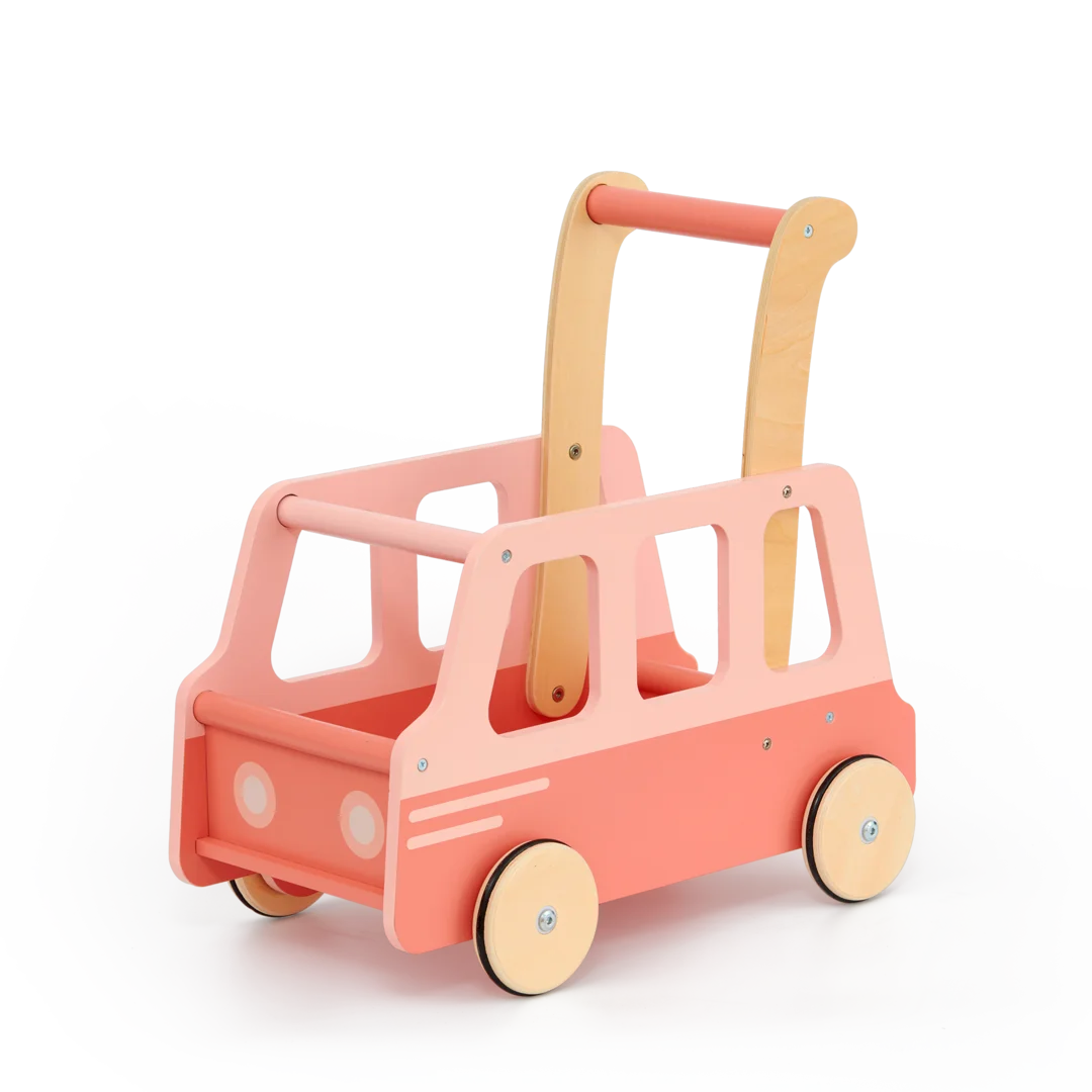 School Bus Push Walker In Pink